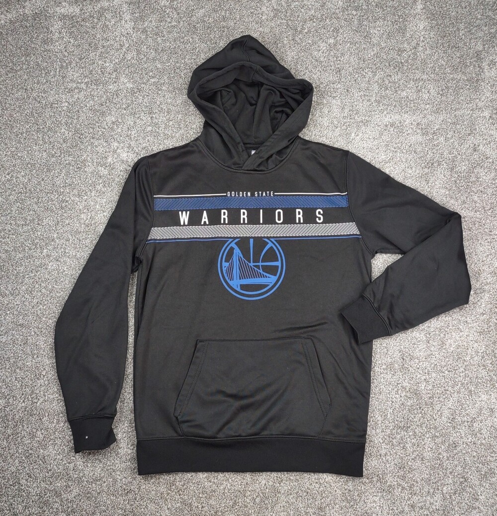 Golden State Warriors Hoodie Mens Small Black Pullover Kangaroo Pocket NBA Unk